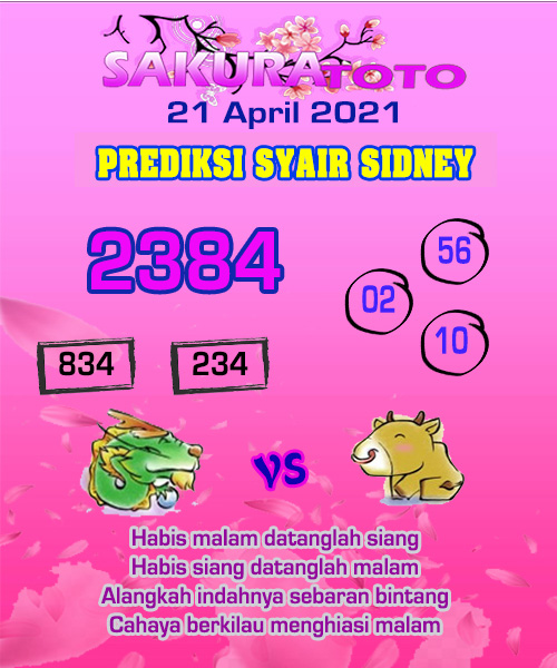 Pasaran Togel Sakura Toto Sidney Rabu 21 April 2021